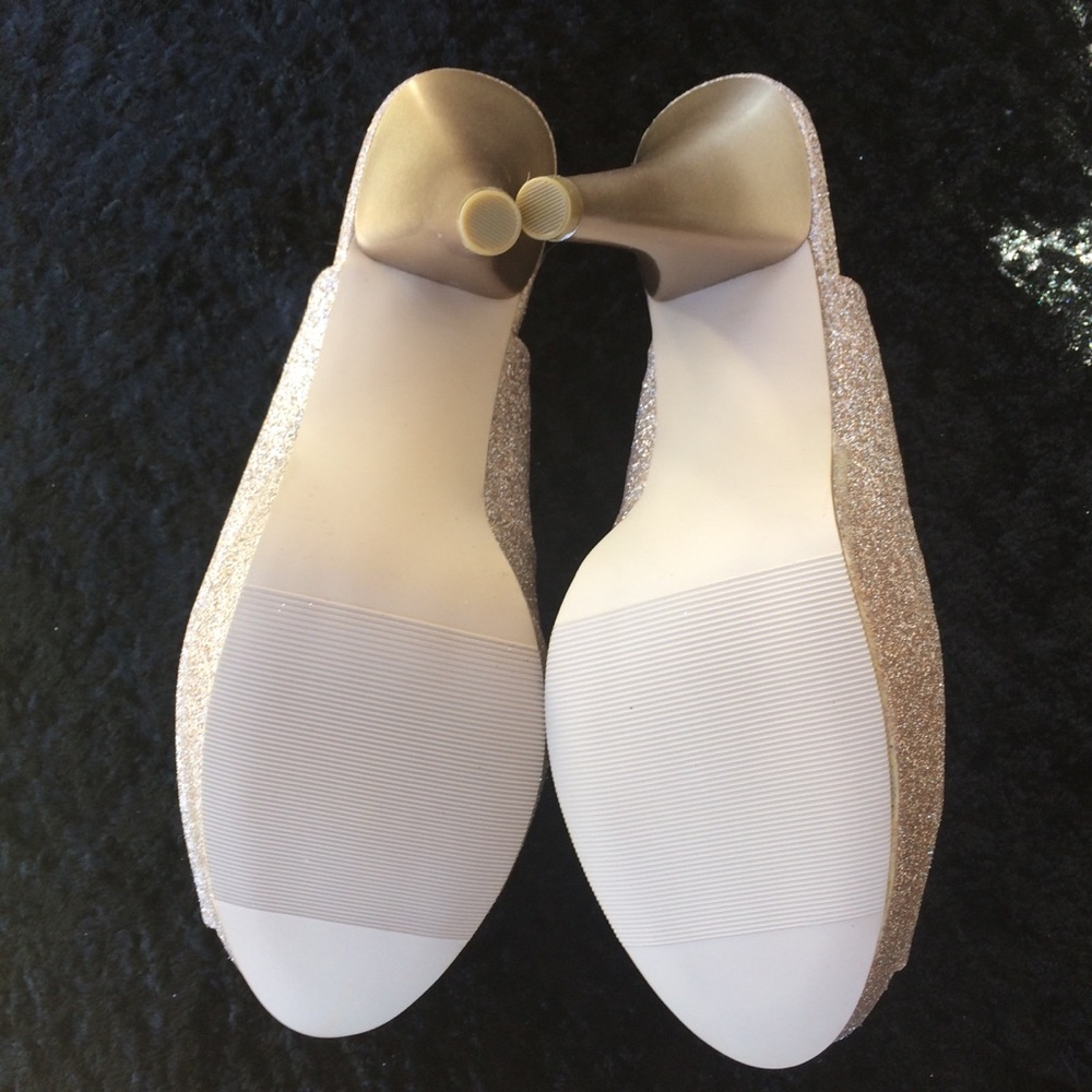 Madden Girl gold glitter platform peep toe heels - Picture 6 of 8